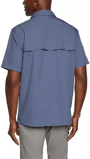 Eddie Bauer Men’s UPF 50 Sun Protection Short Sleeve Relaxed Fit Woven Tech Shirt
