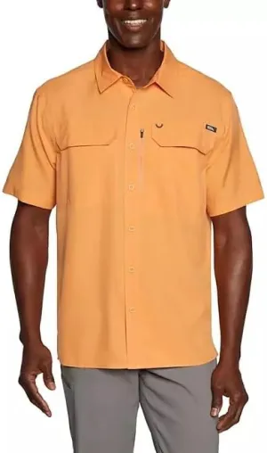 Eddie Bauer Men’s UPF 50 Sun Protection Short Sleeve Relaxed Fit Woven Tech Shirt