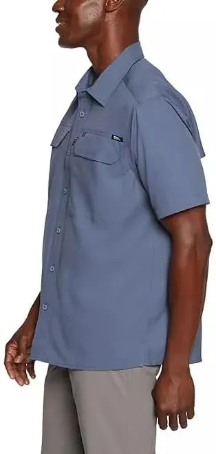 Eddie Bauer Men’s UPF 50 Sun Protection Short Sleeve Relaxed Fit Woven Tech Shirt