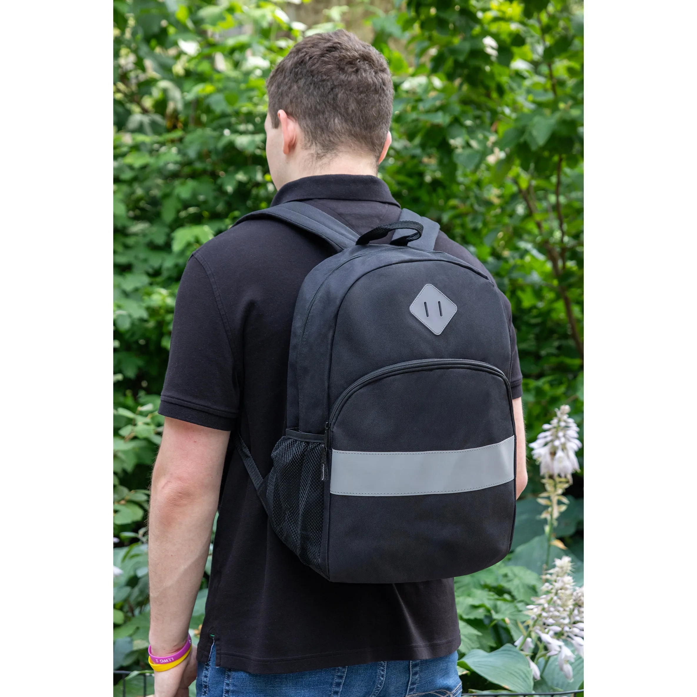 eflective Backpack with Side Pocket 17-Inch Wholesale