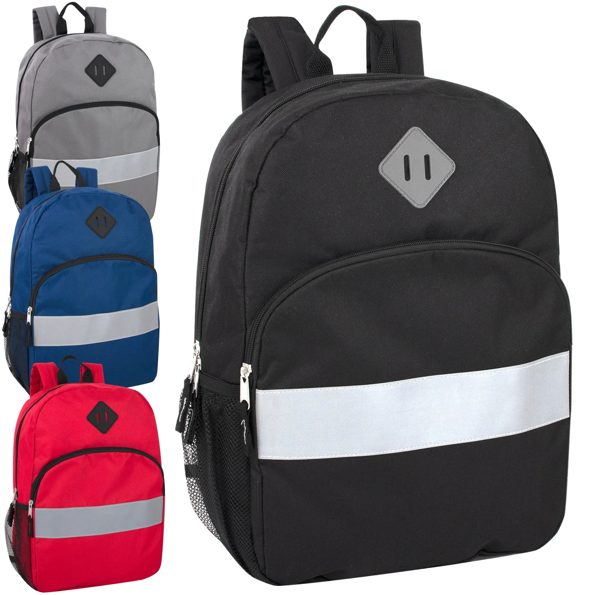 eflective Backpack with Side Pocket 17-Inch Wholesale