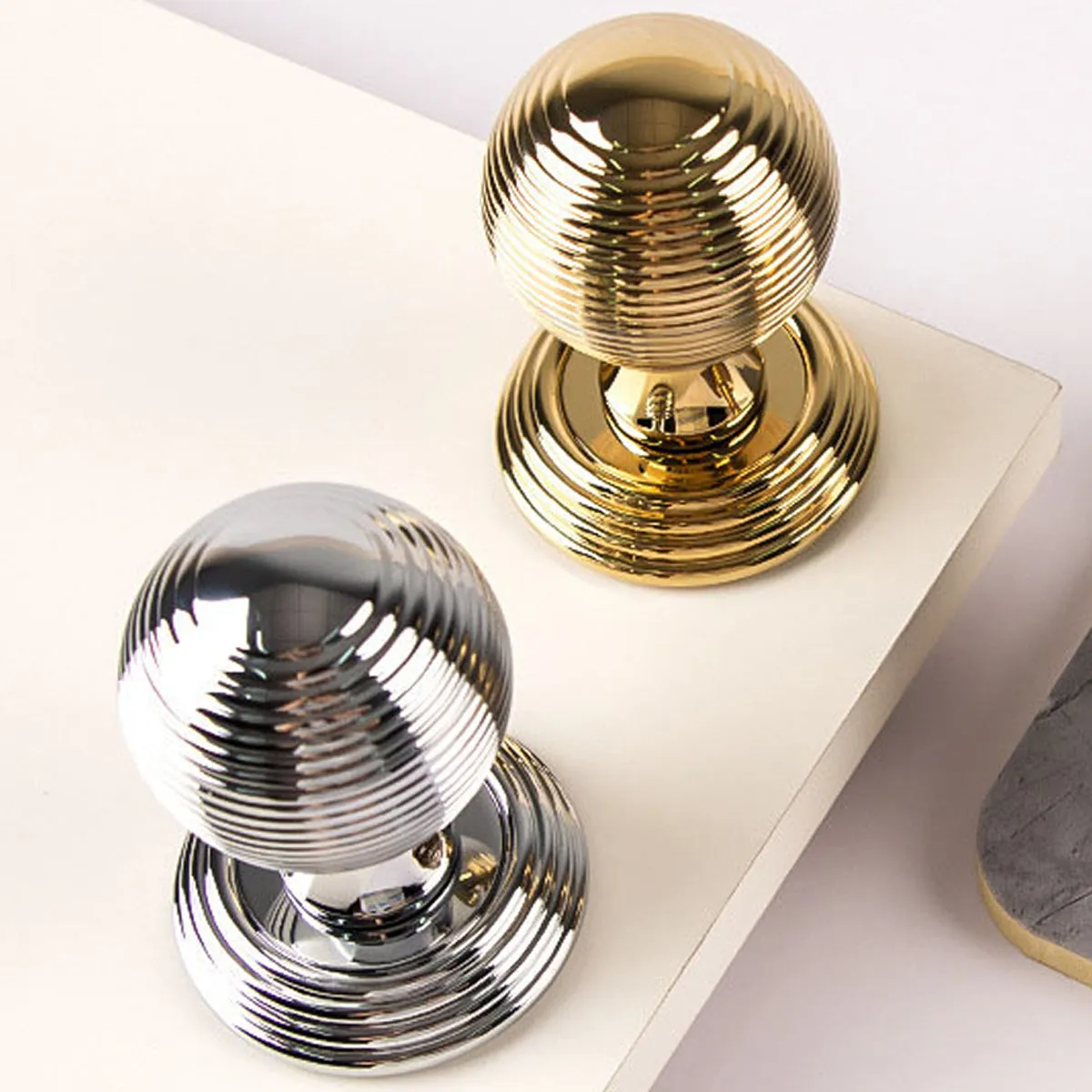 Elegant Entrance & Front Door Handles with Knobs Gold