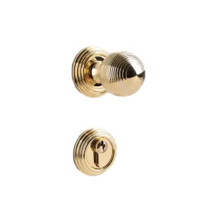 Elegant Entrance & Front Door Handles with Knobs Gold