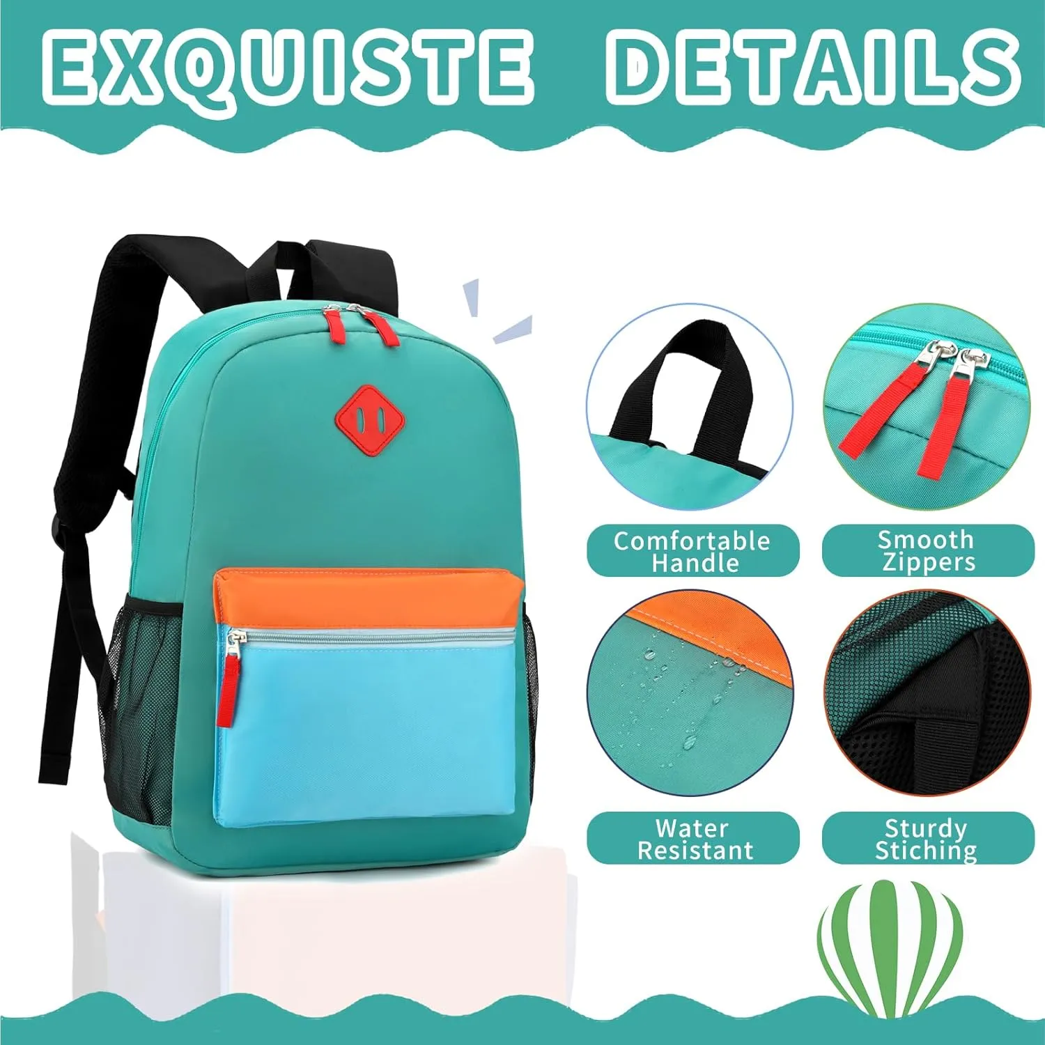 Elementary Backpack for Boys and Girls 5-9 Years Kindergarten Primary Kids Bookbag with Chest Buckle (Blue Yellow, Large-17 H)