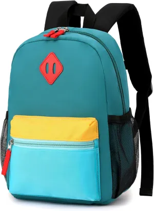 Elementary Backpack for Boys and Girls 5-9 Years Kindergarten Primary Kids Bookbag with Chest Buckle (Blue Yellow, Large-17 H)