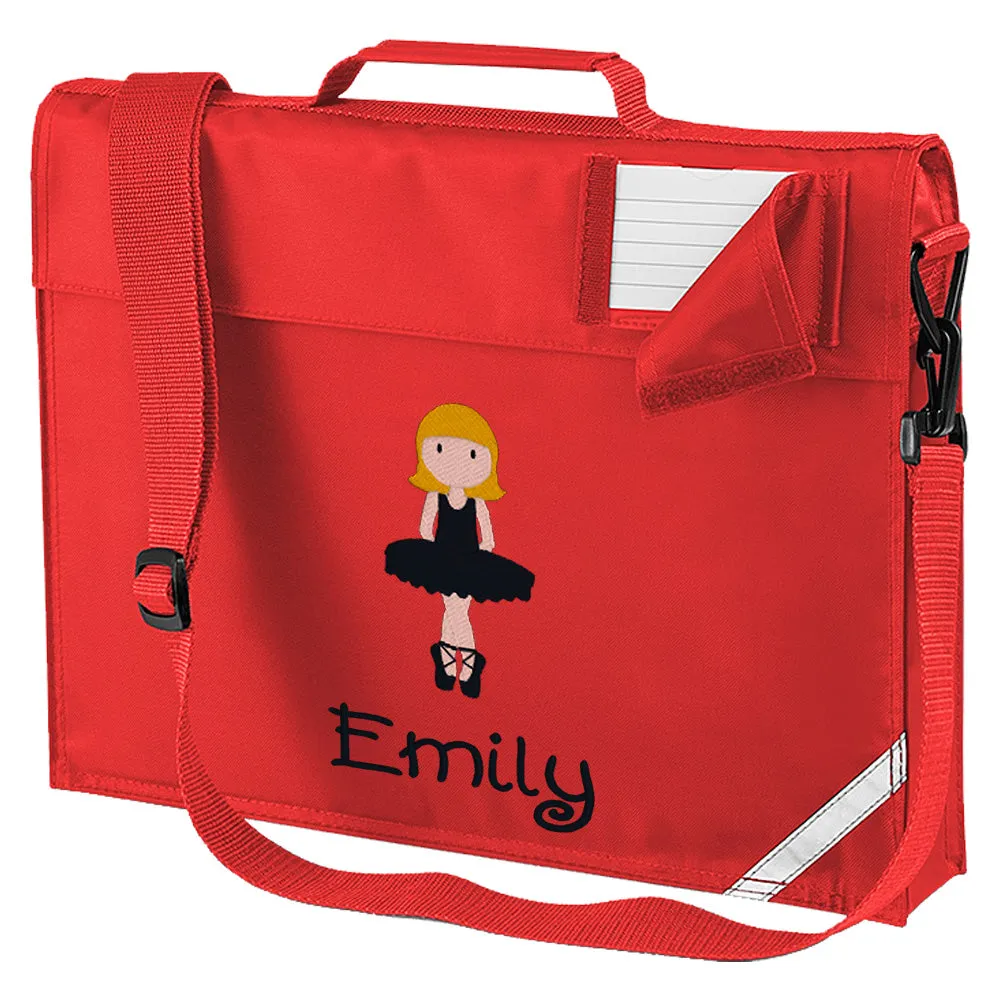 Embroidered Bookbag with strap- Dancer