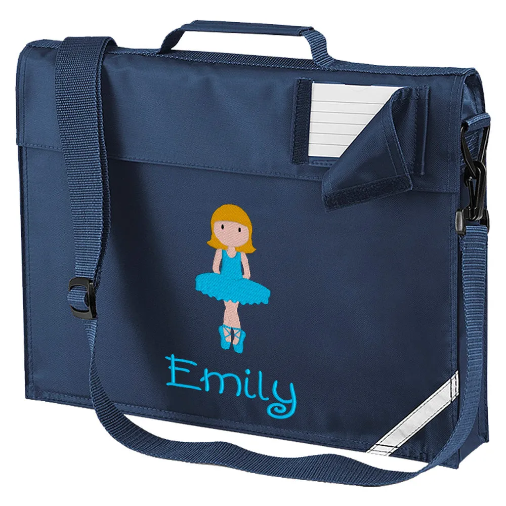 Embroidered Bookbag with strap- Dancer