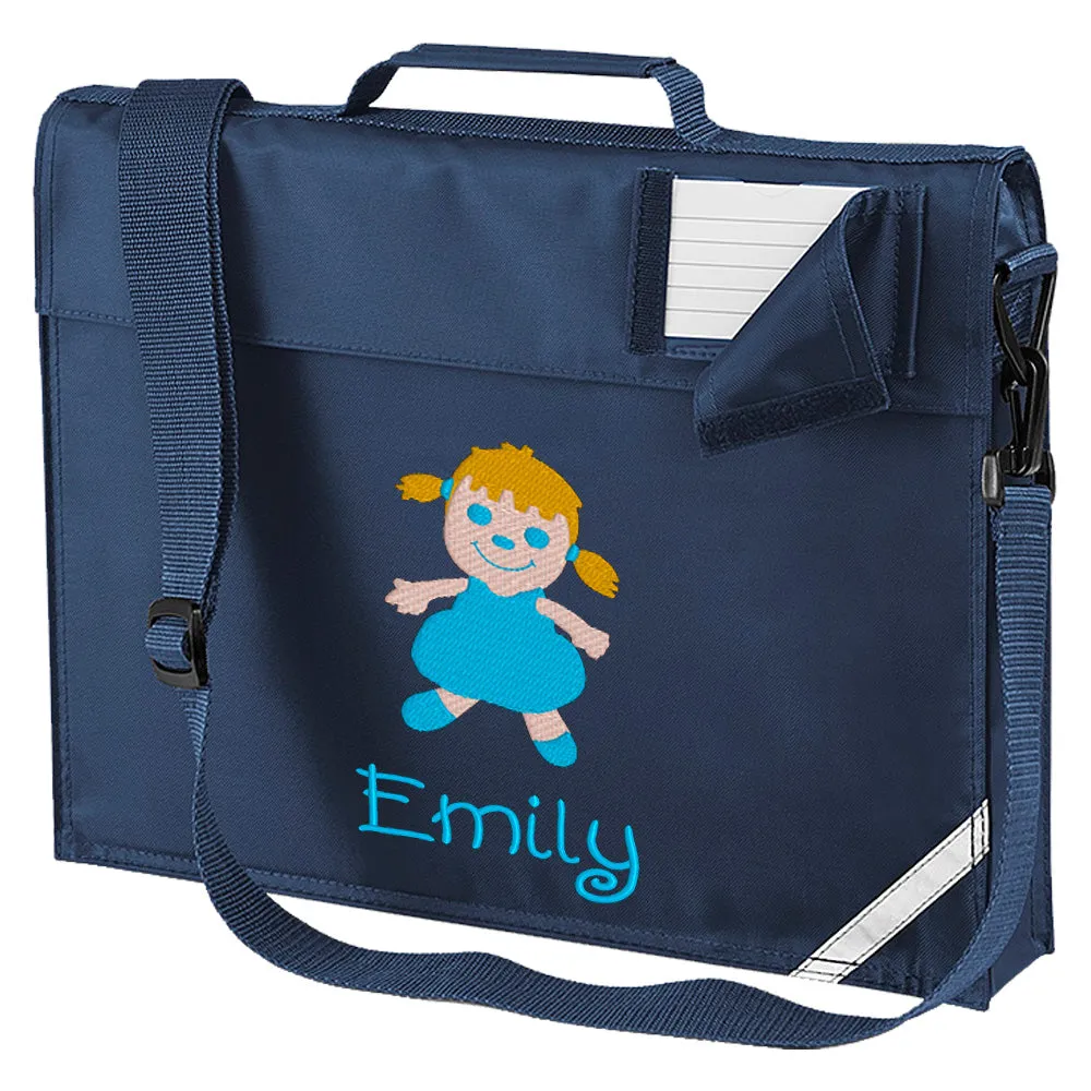 Embroidered Bookbag with strap- Doll