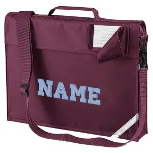 Embroidered Bookbag with strap- Elaborate Text