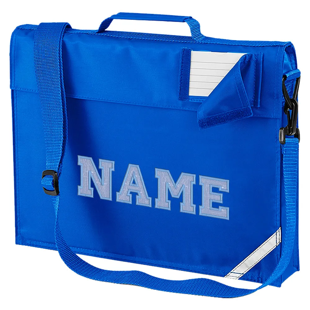 Embroidered Bookbag with strap- Elaborate Text