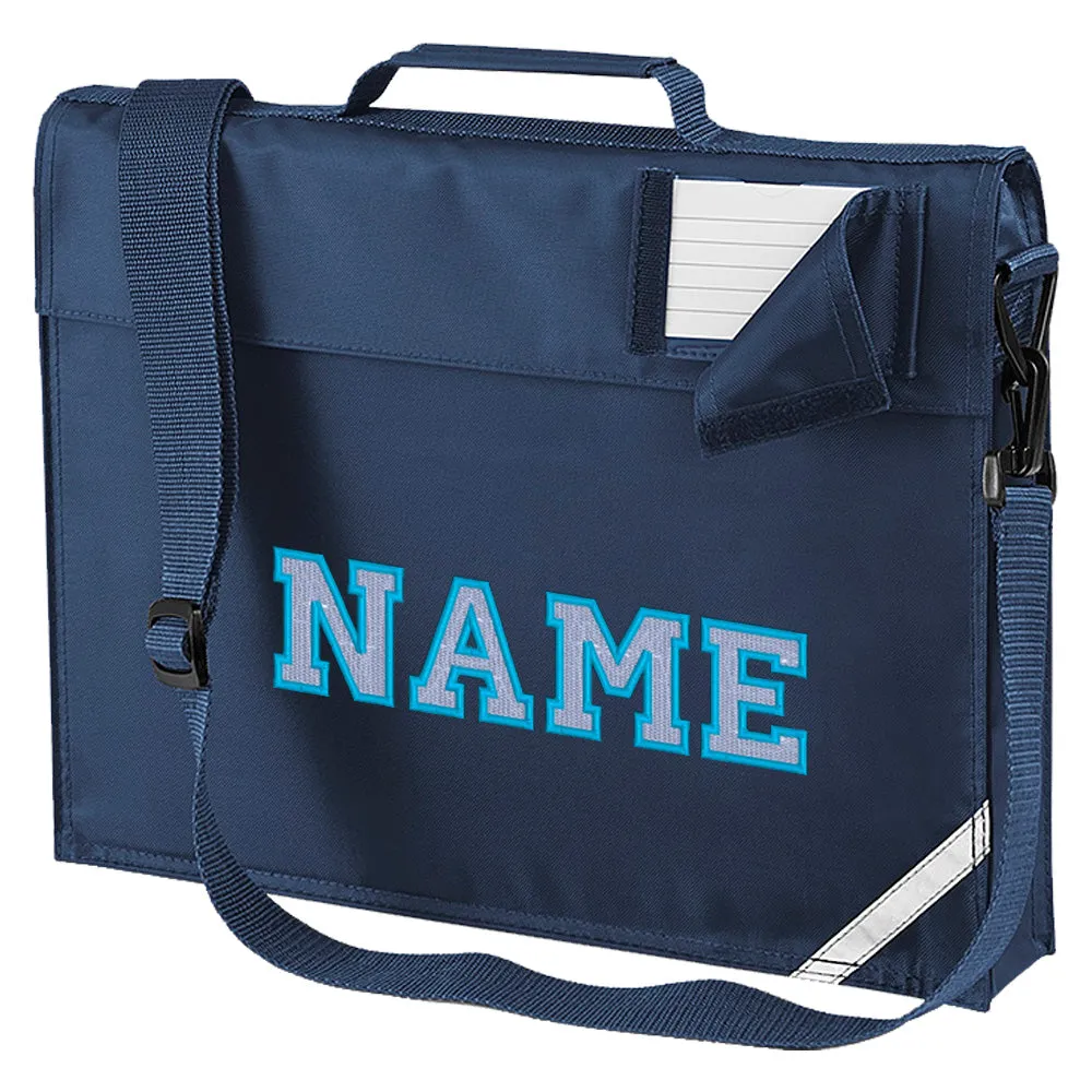 Embroidered Bookbag with strap- Elaborate Text