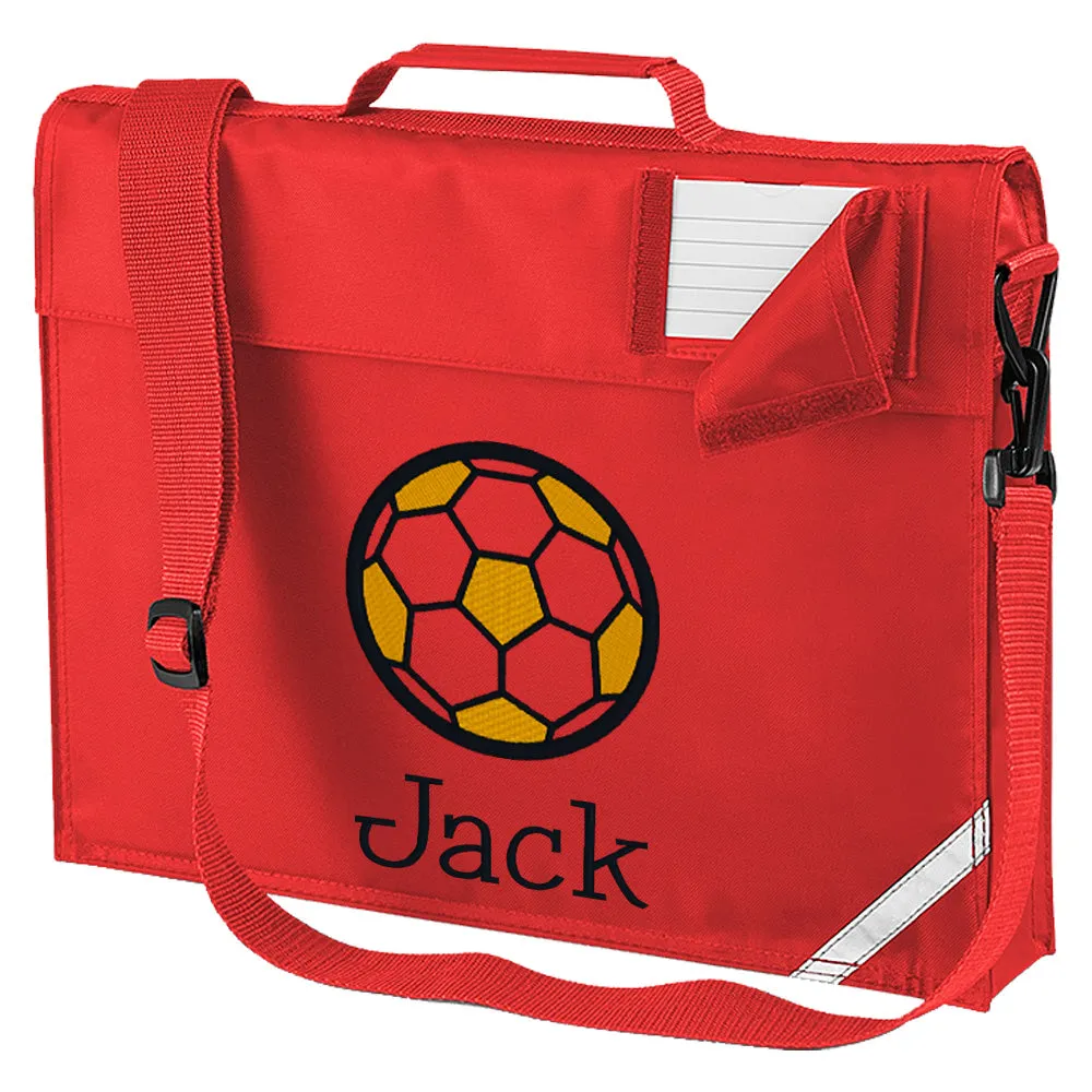 Embroidered Bookbag with strap- Football