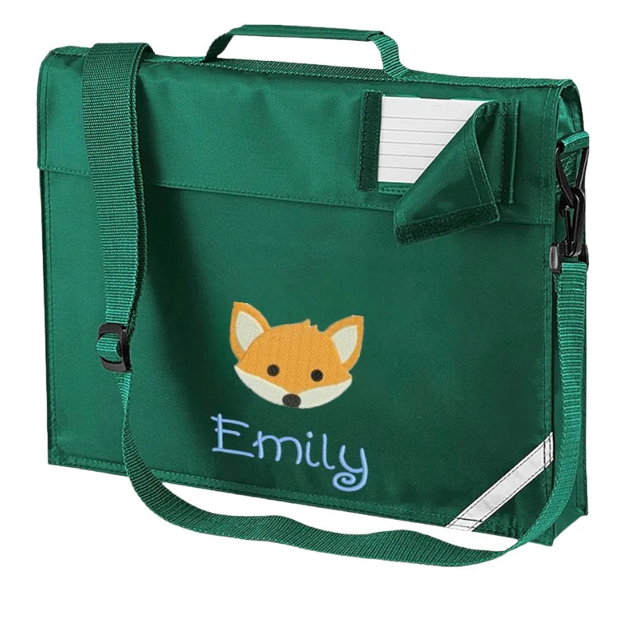 Embroidered Bookbag with strap - Fox