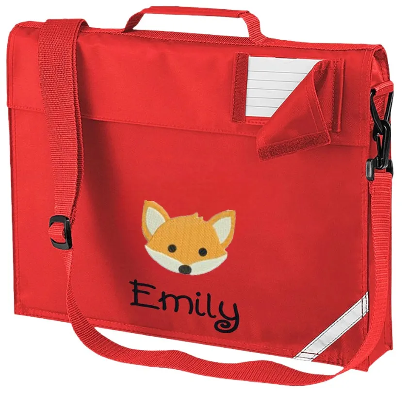 Embroidered Bookbag with strap - Fox