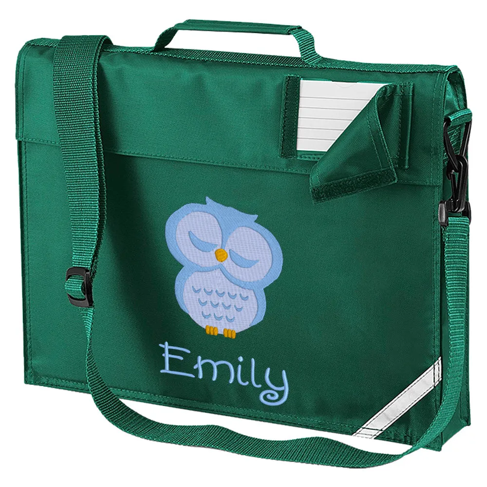 Embroidered Bookbag with strap- Owl
