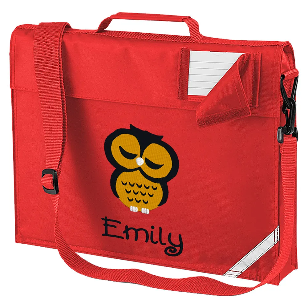 Embroidered Bookbag with strap- Owl