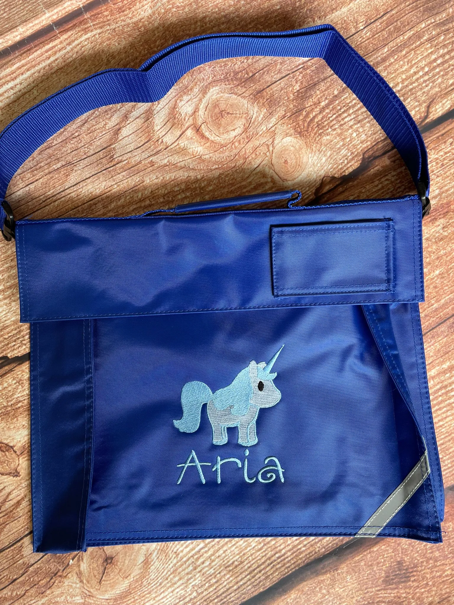 Embroidered Bookbag with strap- Unicorn