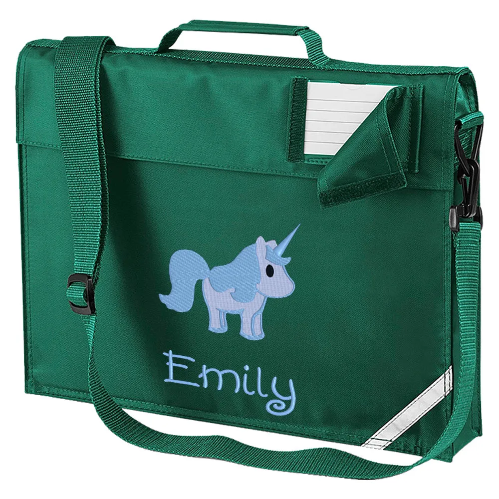 Embroidered Bookbag with strap- Unicorn