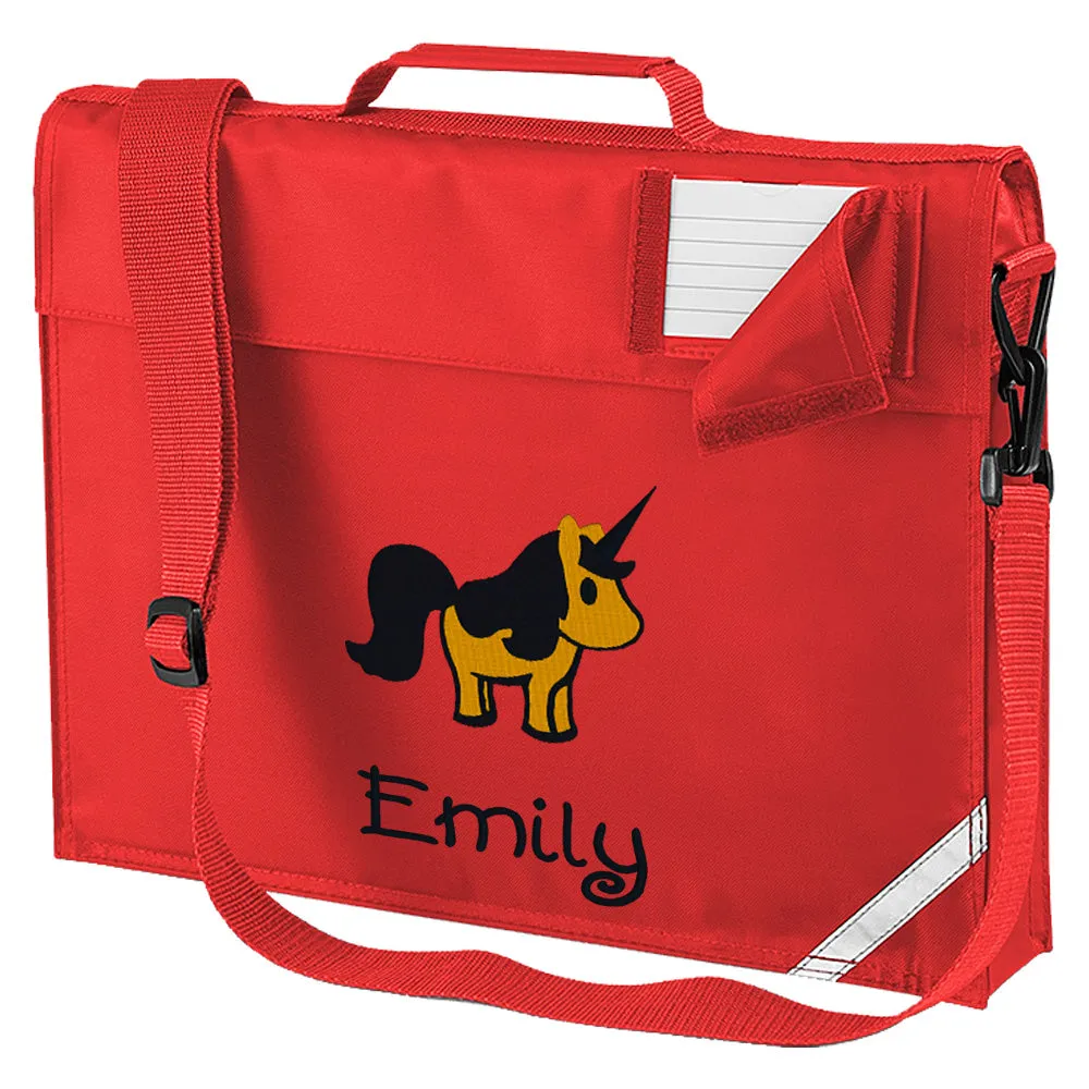 Embroidered Bookbag with strap- Unicorn