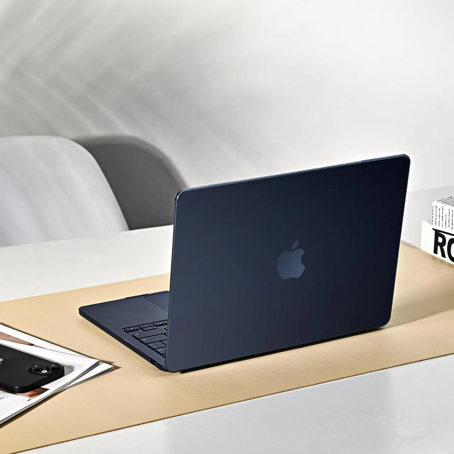 EooCoo Ultra Thin Armor Compatible with MacBook Air 13 inch Case M4 2025 2024-2022 M3 M2 A3240 A3113 A2681, 100% Match Midnight, Air 13.6" Matte Protective Case with Keyboard Skin, Midnight Clear