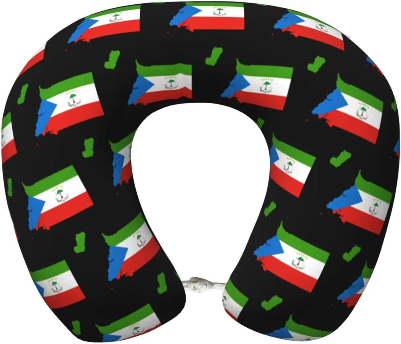 Equatorial Guinea Terrain Map Neck Pillow Memory Foam U-Shaped Travel Neck Pillow for Airplanes Car Home