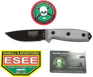 ESEE -3 Plain Edge Black Blades with Micarta Handles No Sheathing