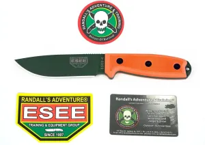 ESEE -4 Plain Edge No Sheathing OD Blades with Orange G10 Handles