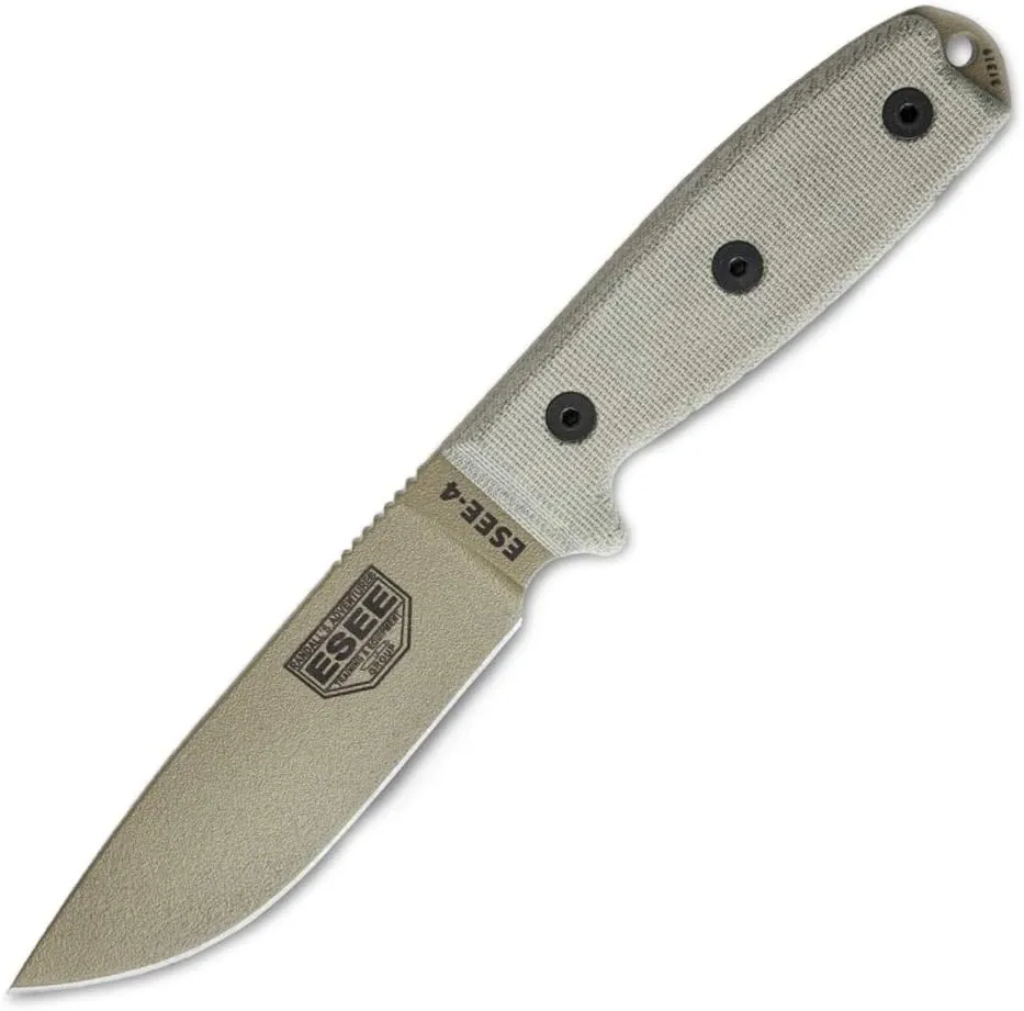 ESEE 4P-MB Fixed Blade Knife w/Handles, Molded Sheath, and Molle Back