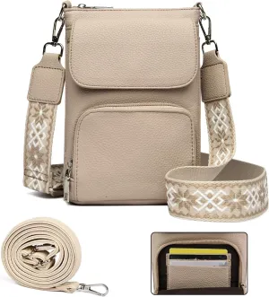 Eslcorri Small Crossbody Bags for Women Leather Cell Phone Purse Multi Pocket Wallet Shoulder Handbag with Card Slots