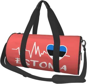 Estonia Heartbeat Duffel Bag Gym Bag Travel Sports Tote Large Foldable Beach Swim Yoga4