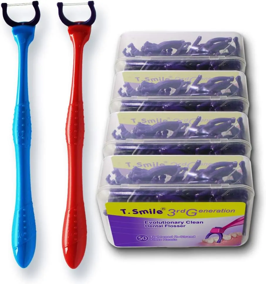 Evolutionary Clean Dental Flossers, Kit of Refills Plus Long Handle (2 Handles   200 Refills)