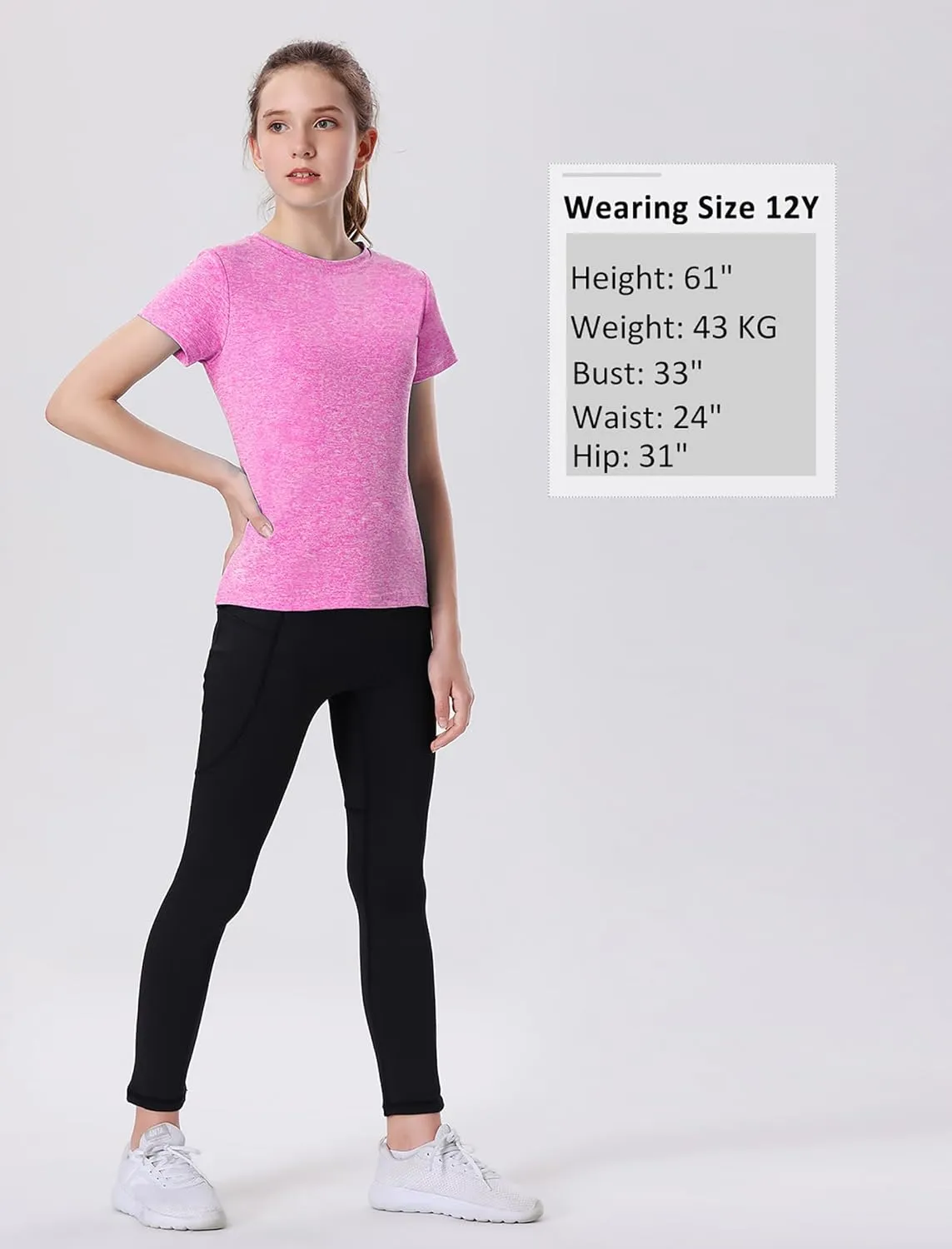 EXARUS 4 Pack Girls Athletic Shirts Quick Dry Shirts Short Sleeve T Shirts Tee Workout Activewear Tops for Tween