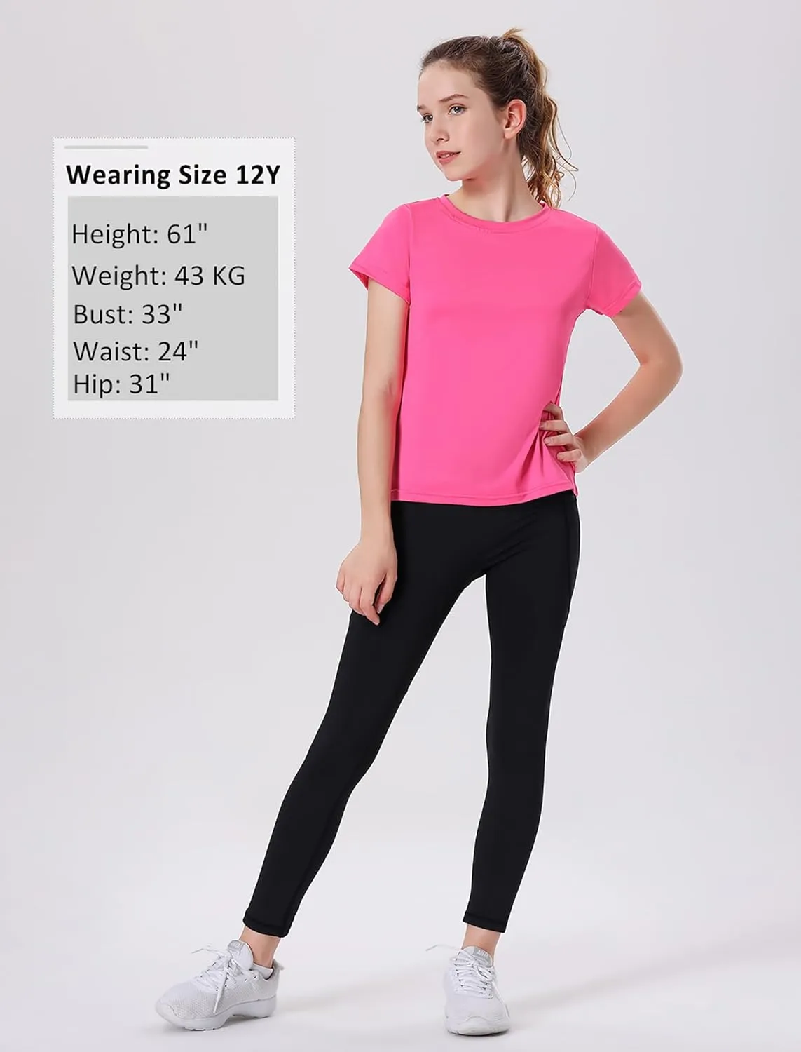 EXARUS 4 Pack Girls Athletic Shirts Quick Dry Shirts Short Sleeve T Shirts Tee Workout Activewear Tops for Tween