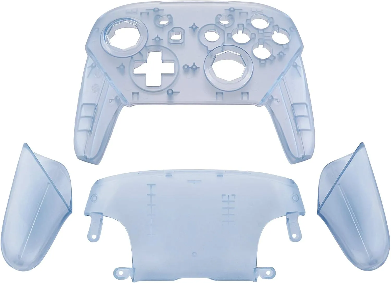 eXtremeRate Glacier Blue Octagonal Gated Sticks Faceplate Backplate Handles Cover, DIY Replacement Grip Housing Shell for Nintendo Switch Pro Controller- Controller NOT Included