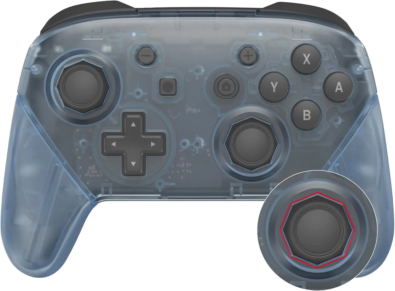 eXtremeRate Glacier Blue Octagonal Gated Sticks Faceplate Backplate Handles Cover, DIY Replacement Grip Housing Shell for Nintendo Switch Pro Controller- Controller NOT Included