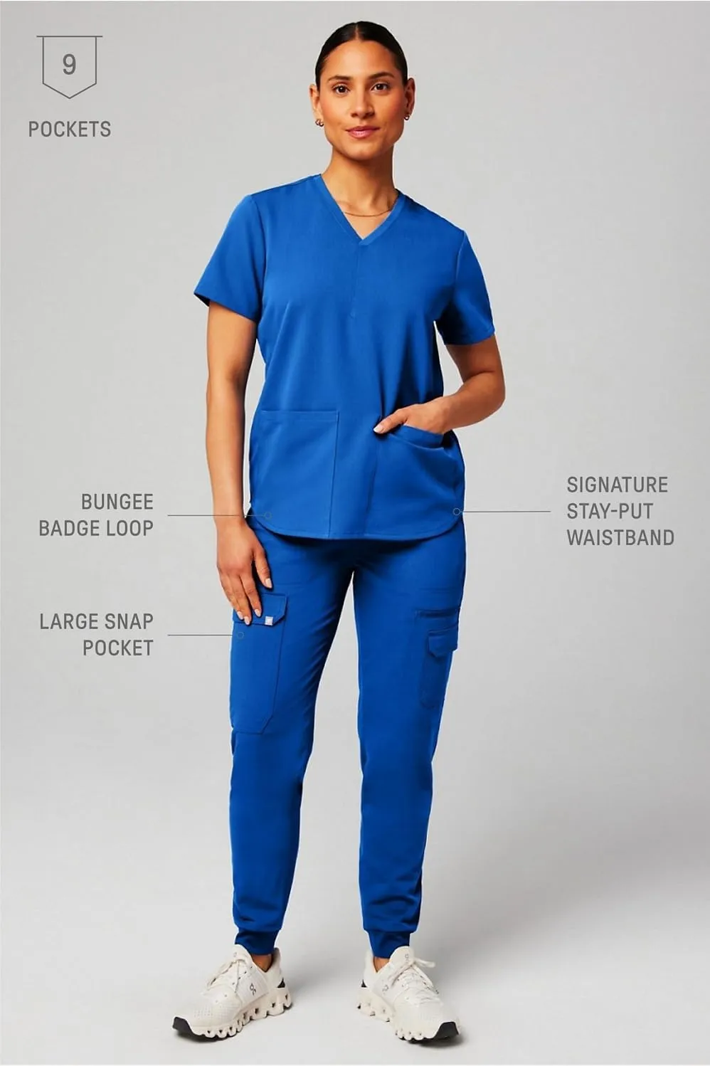 Fabletics Women's Evoke Cargo Scrub Jogger - MotionTech, 4-Way Stretch, Wrinkle-Resist, Anti-Shrink
