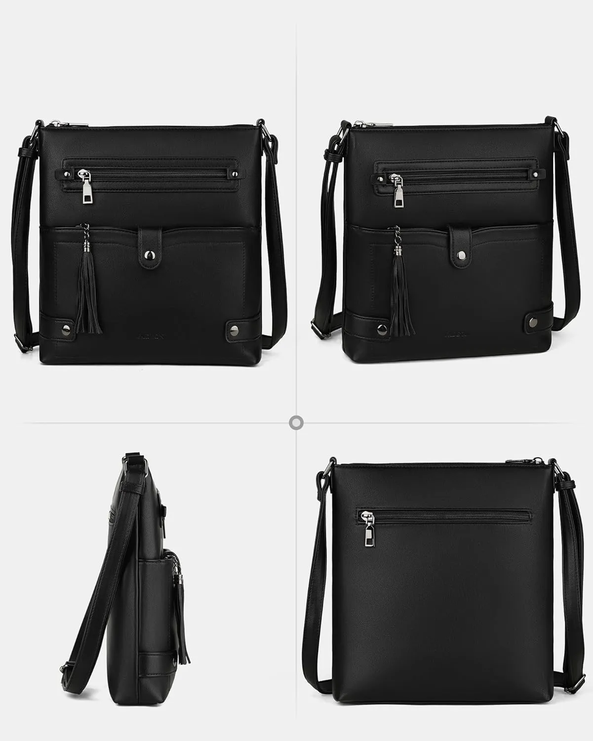 FADEON Crossbody Purses for Women Crossbody Bag, Designer Multi Pockets Shoulder Travel Purses with Tassel