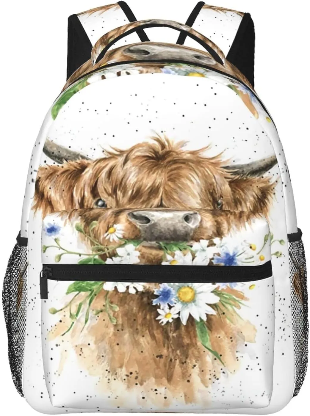 Fashion Highland Cow Backpacks 15in Laptop Backpack Multipurpose Double Shoulder Bag For Men Women Gifts