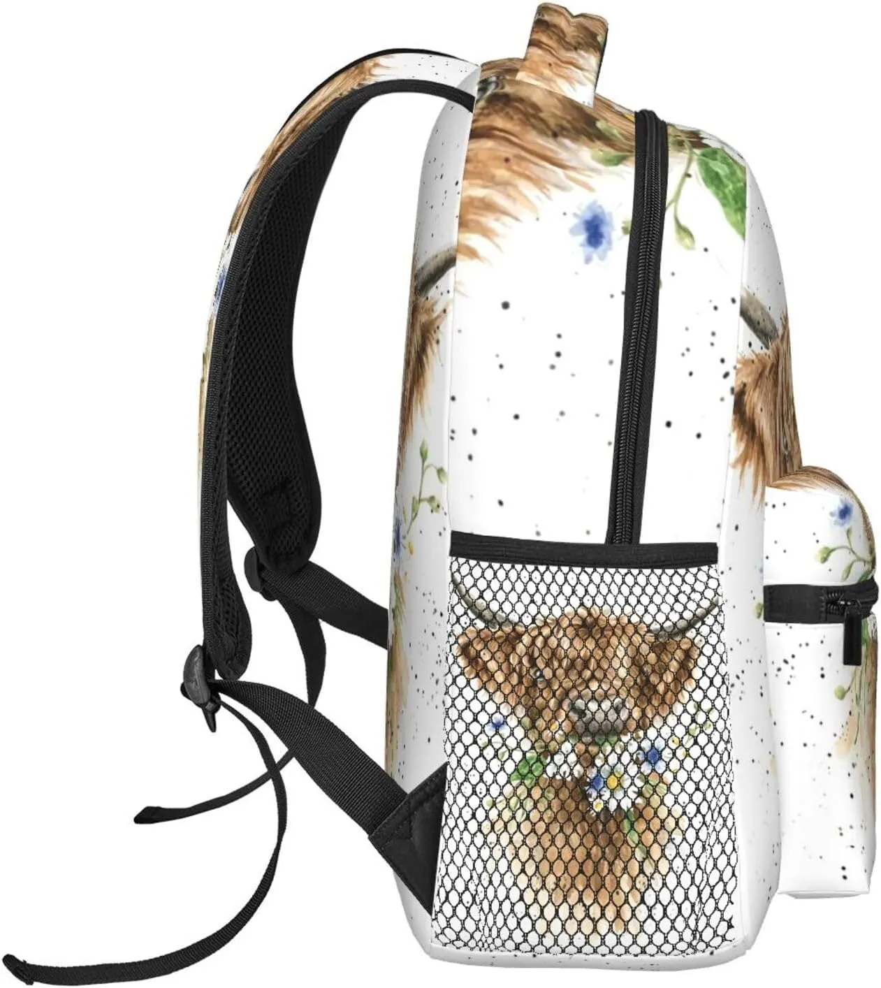 Fashion Highland Cow Backpacks 15in Laptop Backpack Multipurpose Double Shoulder Bag For Men Women Gifts