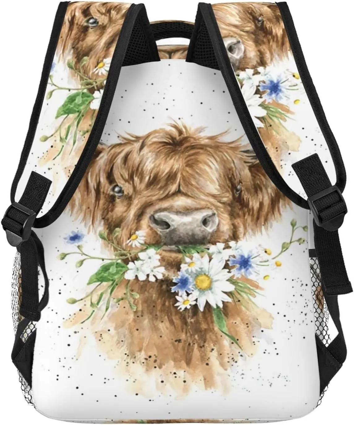 Fashion Highland Cow Backpacks 15in Laptop Backpack Multipurpose Double Shoulder Bag For Men Women Gifts