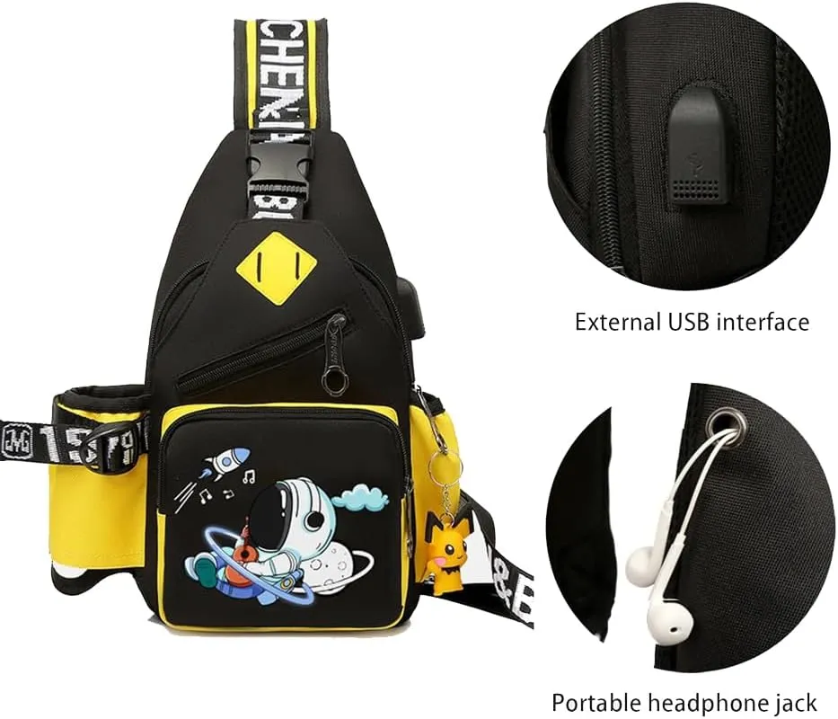 Fashion One-Shoulder Backpack Men's Business Chest Bag Outdoor Casual Men's Shoulder Bag Small Satchel (black)
