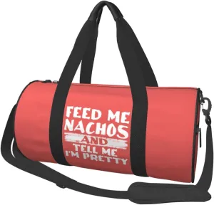 Feed Me Nachos And Tell Me I'M Pretty Duffel Bag Gym Bag Travel Sports Tote Large Foldable Beach Swim Yoga62