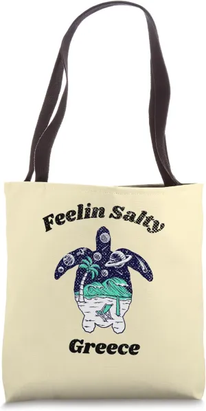 Feelin Salty Greece Vacation Travel Greece Tote Bag