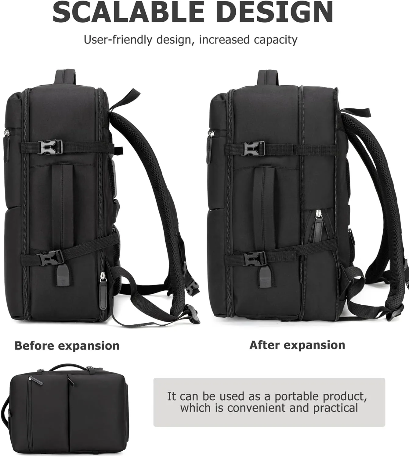 feilario 2 Piece Set 24in Aluminium Frame Hardside Spinner Wheel Luggage, Built-In TSA lock Carry on Suitcase with Cup Holder & Phone Holder
