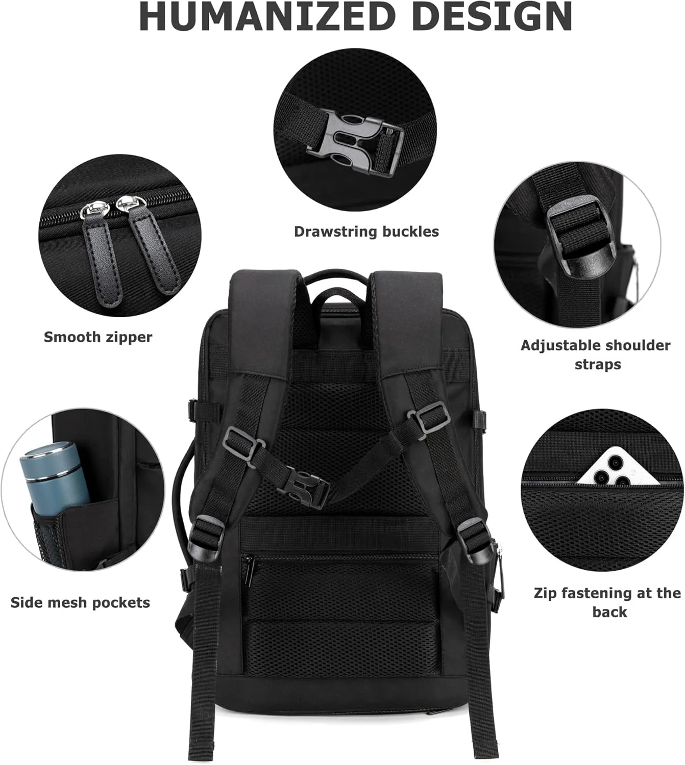 feilario 2 Piece Set 24in Aluminium Frame Hardside Spinner Wheel Luggage, Built-In TSA lock Carry on Suitcase with Cup Holder & Phone Holder