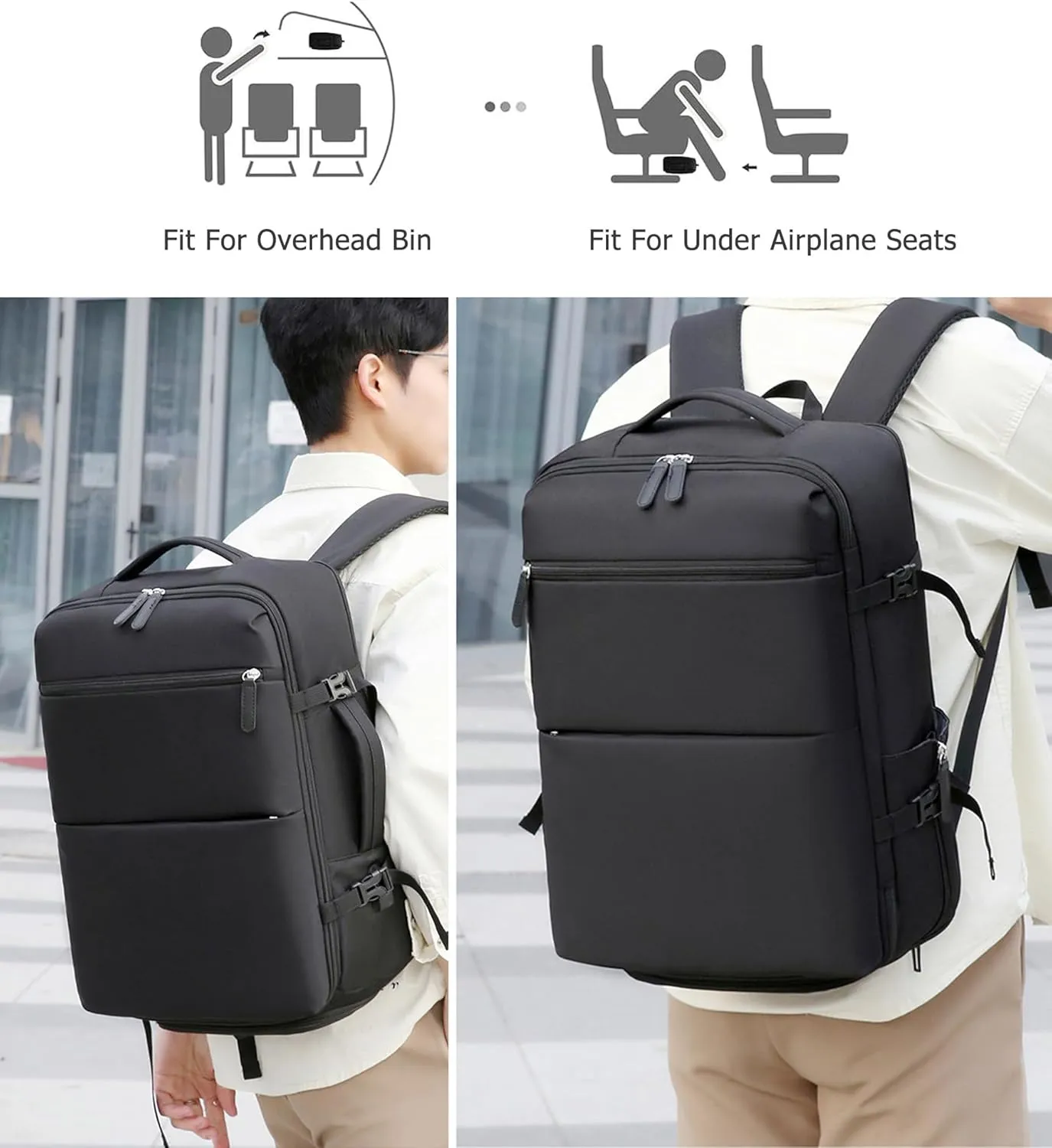 feilario 2 Piece Set 24in Aluminium Frame Hardside Spinner Wheel Luggage, Built-In TSA lock Carry on Suitcase with Cup Holder & Phone Holder
