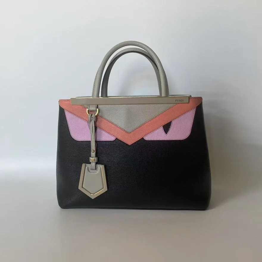 Fendi Peekaboo Black Leather Top Handle Bag