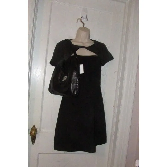 Fendi Shoulder Bag Hobo W V Shaped Style Clasp Black Leatherenamel Ff Satchel