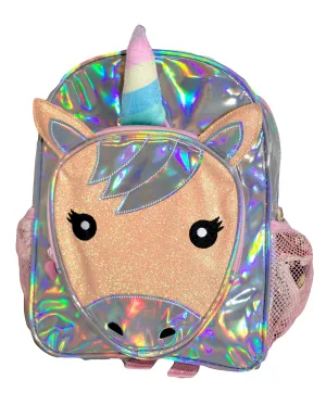Fino JS-190503 Unicorn Holographic Backpack - Pink & Silver