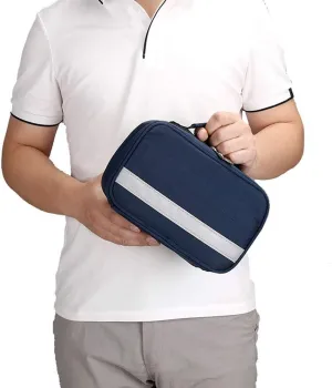 First Aid Kit Waterproof Portable Small Medicine Cold Storage Box Insulation Bag for Home, Workplace, Car, Caravan, Travel(Blue)